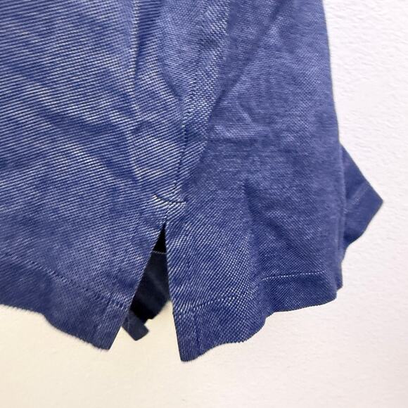 Ermenegildo Zegna Polo Shirt Blue Mens L/XL Short Sleeve Button Up Designer - Picture 6 of 9